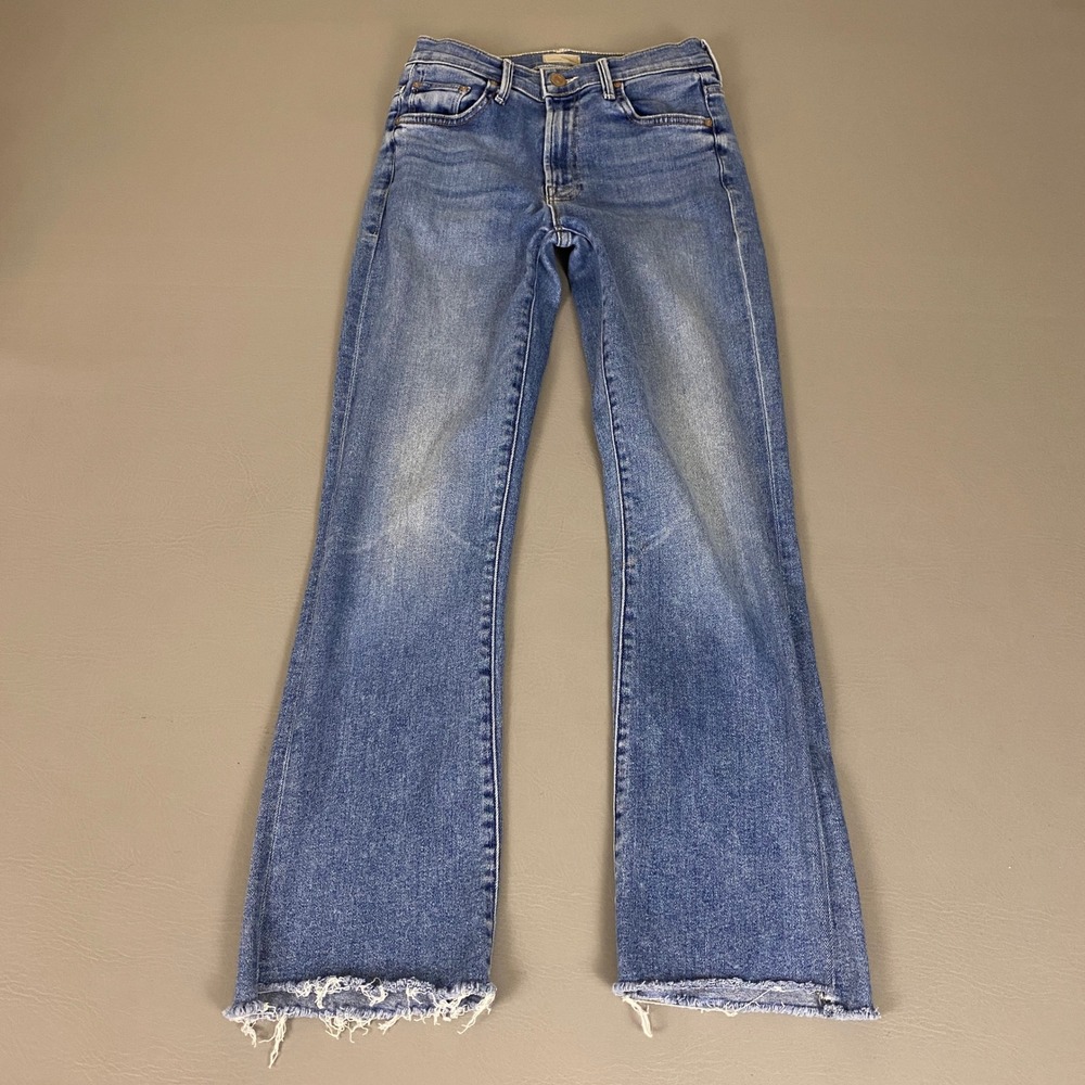 Mother The Insider Crop Step Fray Jeans Size 25 Blue Juicin Wash Denim